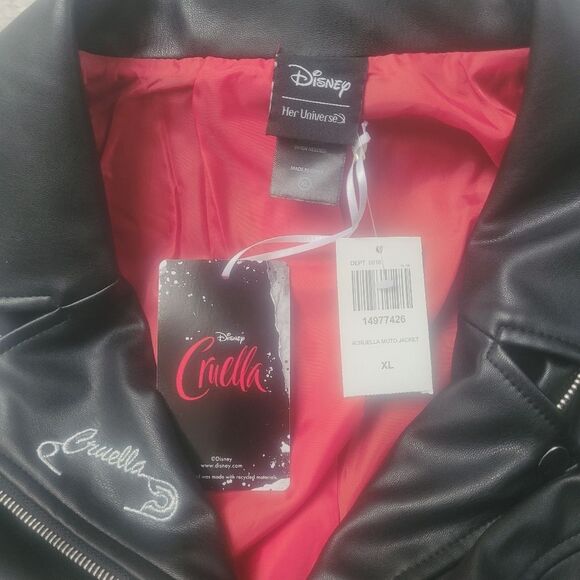 Disney Cruella Moto Jacket Speak of the DeVil 101 Dalmatians Junior XL New OOS - Picture 14 of 16